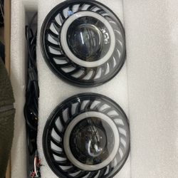 Pair Of 7” Inch Round Headlights LED 