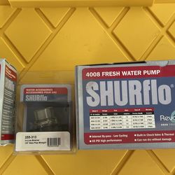 Shurflo RV Water Pump With Inline Strainer And Water Inlett