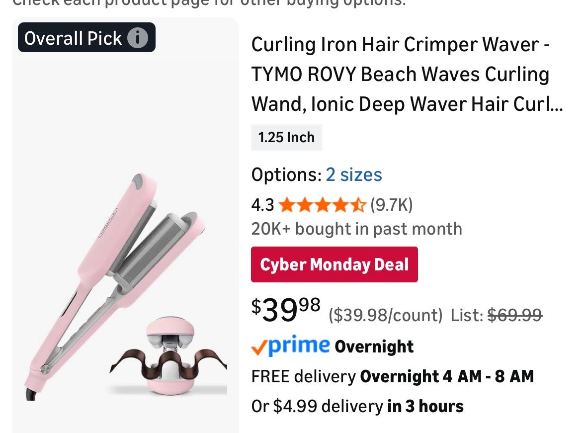 Wave curling iron