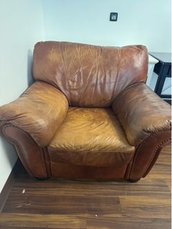 Oversized leather chair