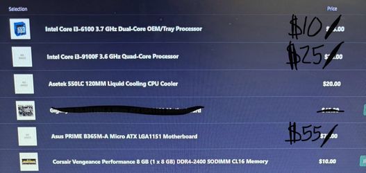 CPU/Cooling/MOBO/RAM
