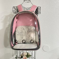PET  Backpack clear for TravelCarrier Backpack pink