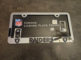 Rico Industries NFL Raiders all over chrome license plate frame