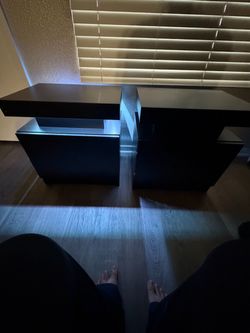 Black Nightstands Set of Two