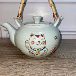 Vintage Ceramic Maneki Neko Teapot Japan Asian Decor Collect Culture Drink(#14)