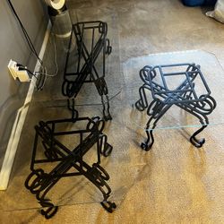 3 Piece Glass Coffee Table Set 