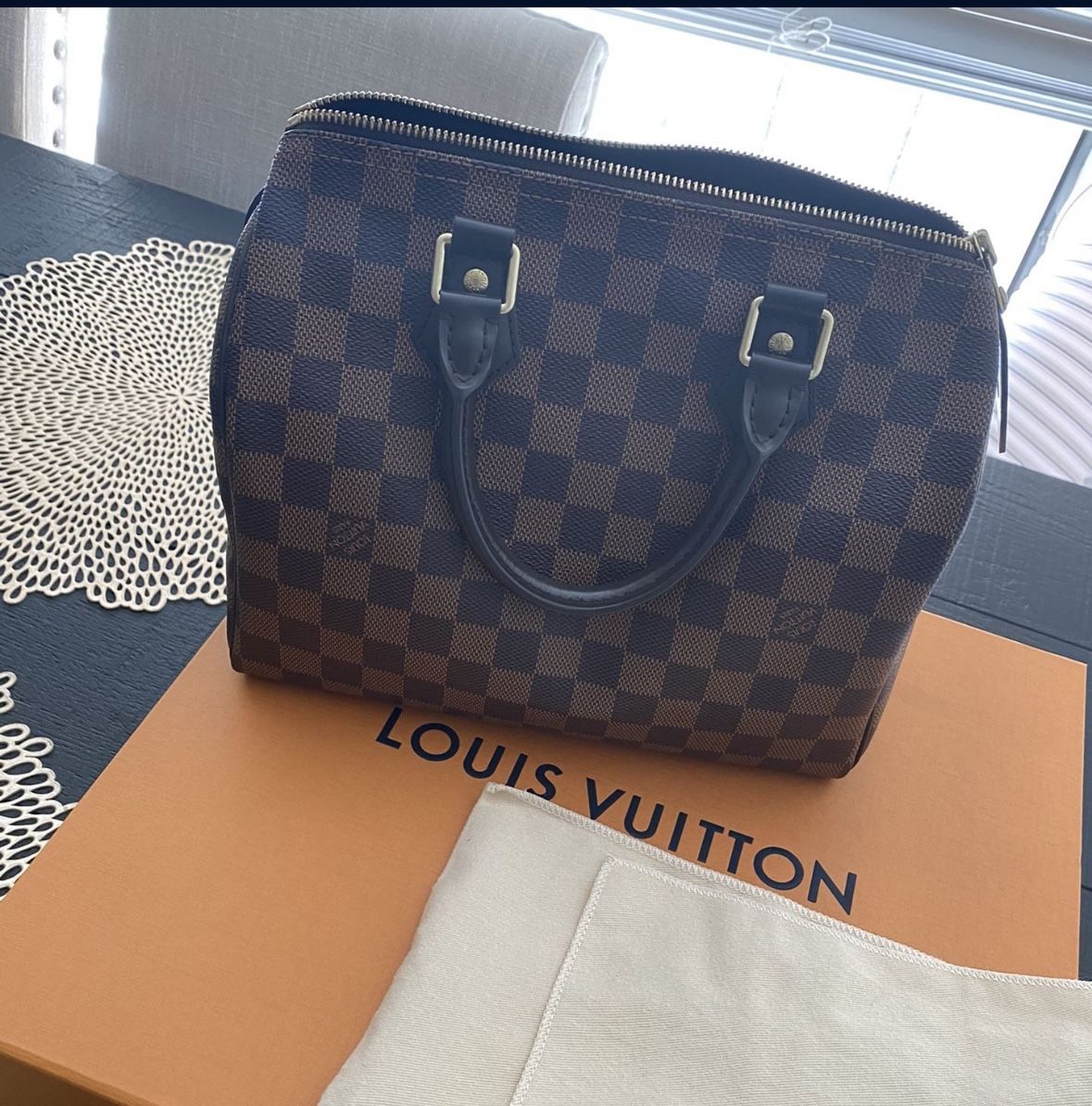 Louis Vuitton Speedy Bandouliere Damier Ebene 25 Brown