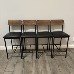 Black and Brown Island/Bar Chairs