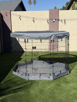 PJYuCien 8 Panel 42” Tall Pet Play Pen with Top & Bottom Cover (35th Ave & Bell Rd)