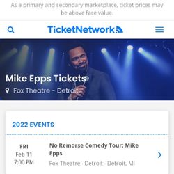 2 Tickets To Mike Epps No Remorse 