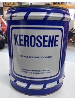 5 Gl Kerosene Can. Full With Fuel Unopened Black Vintage Cans 