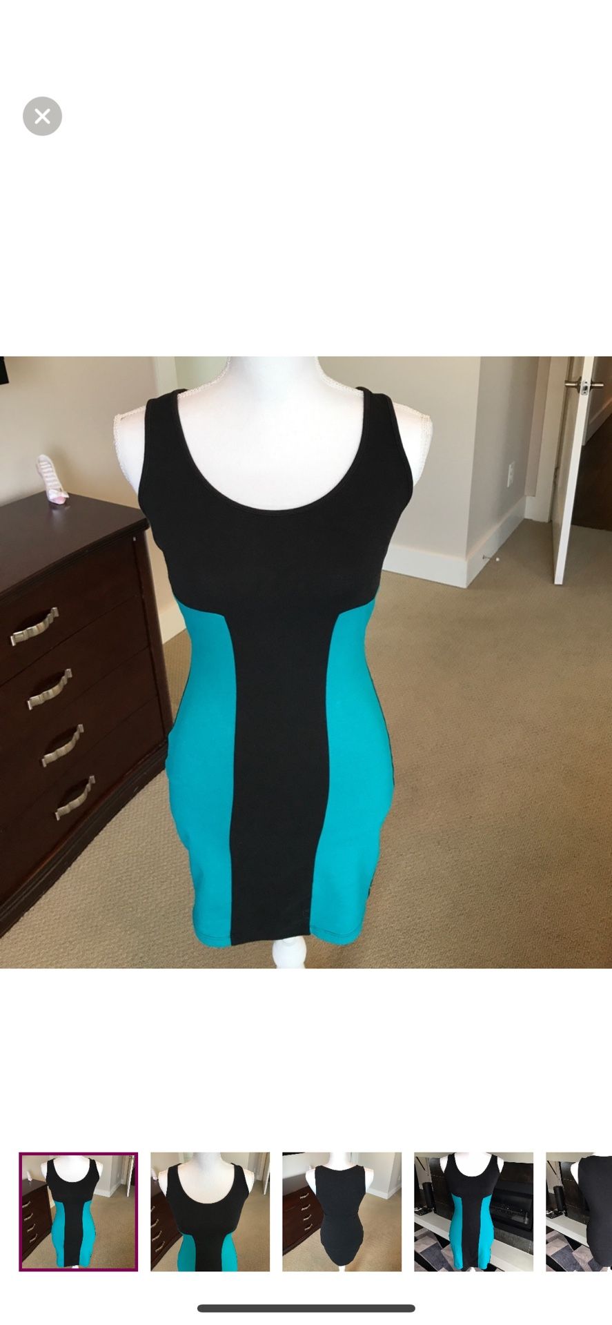 Material Girl Black & Blue Block dress, M