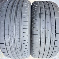 TWO TIRES 235/35/20 Pirelli P Zero PZ4 With 75-80% Left Amazing Pair Tesla Model 3 