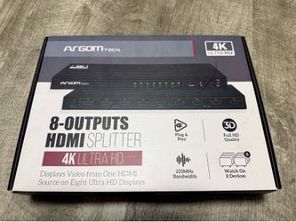 ArgomTech 8-Port HDMI Splitter 4K Ultra HD (ARG-AV-5118) - Brand New in Box
