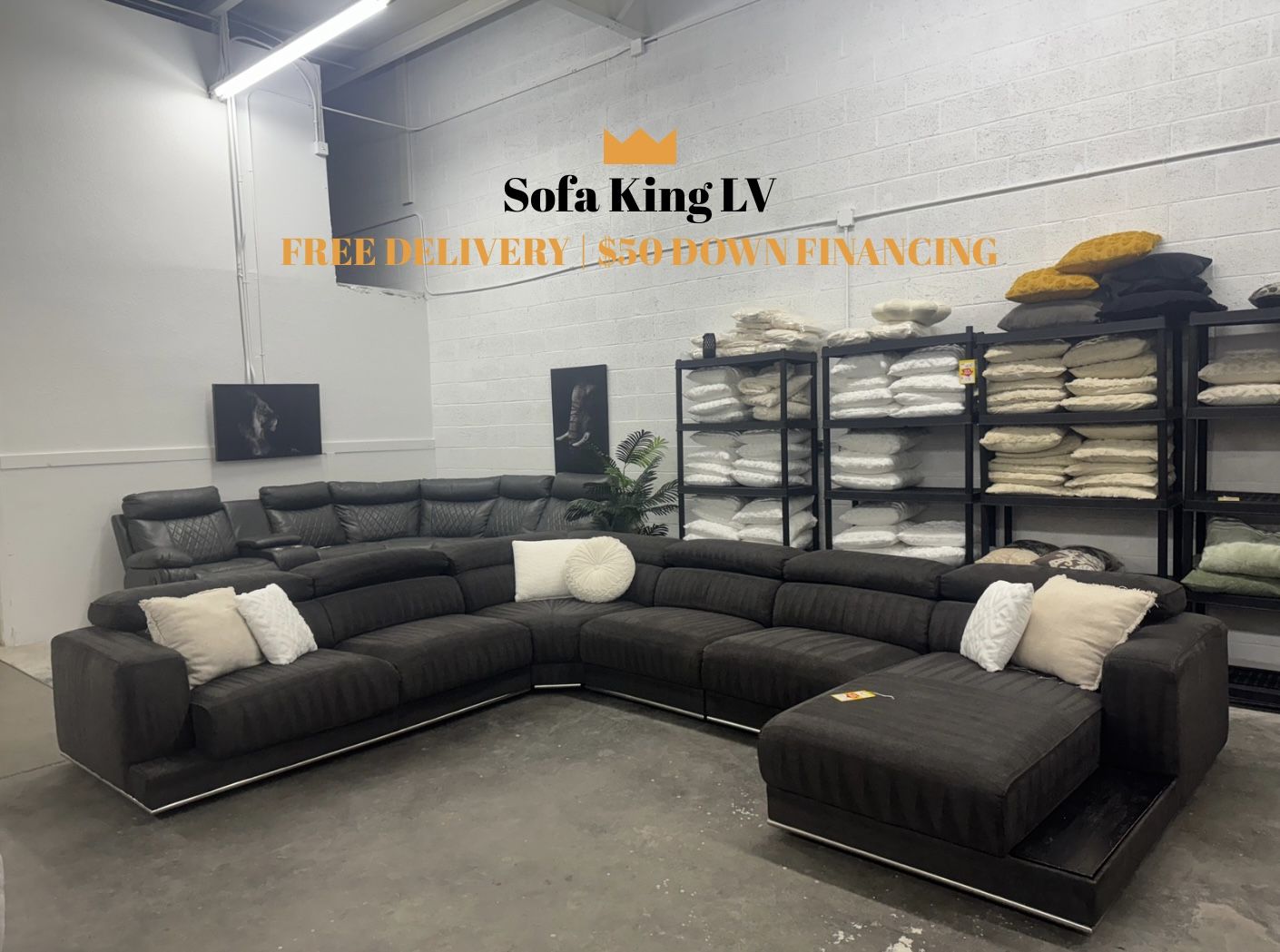Free Delivery* Like New Dark Gray Sectional Sofa! Couch Couched Sectional Gray Grey 