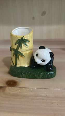 Ceramic Panda Pen Holder