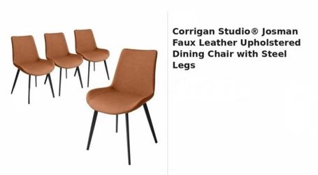 SUMMER DEAL!!! Corrigan Studio® Josman Faux Leather Upholstered Dining Chair with Steel Legs