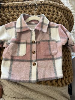Pink Flannel Jacket 12-18 Months