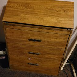 Vintage Desk Flip Top With 3 Drawers VGC