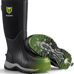 Tidewe Puncture Proof Work Boots for Men - Sizes 10 , Black Color