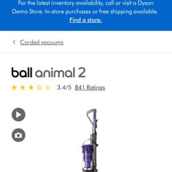 Dyson Ball Animal 2 Bagless Vacuum - Used