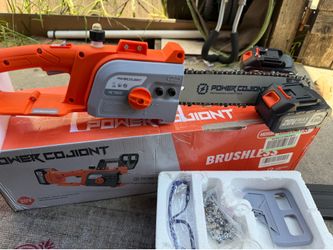Cordless 12 Inch Chainsaw Brushless for 20V Batteries Powered 2 × 4.0Ah Electric Chainsaw 1100W Ideal for Wood Cutting, Free Assemble 45 Ft/s High-Eff