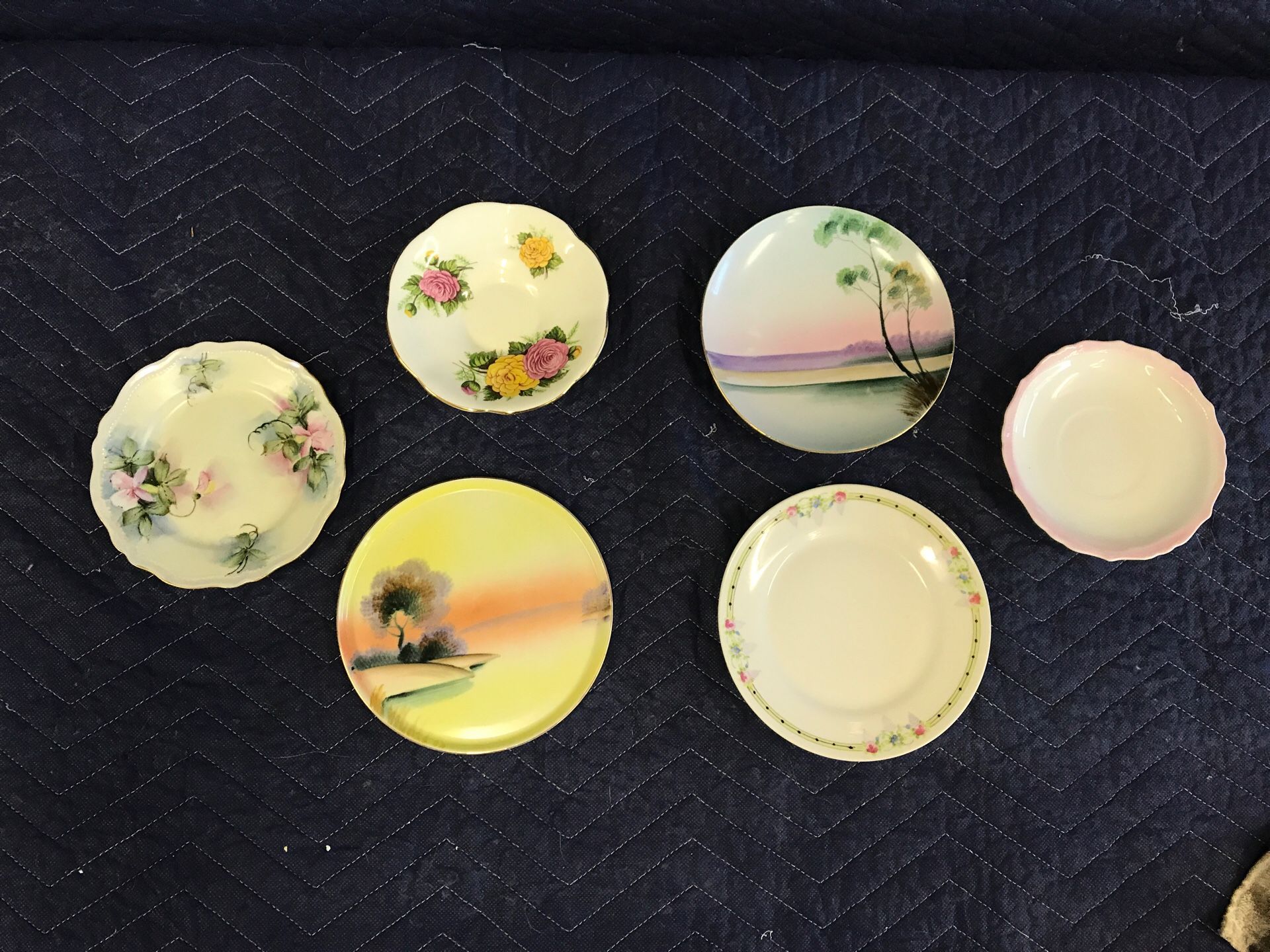 (6) Antique Small Plates / Saucers