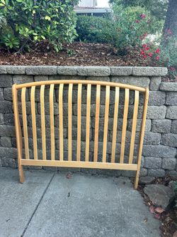 Light Wood Slatted Headboard. Full size