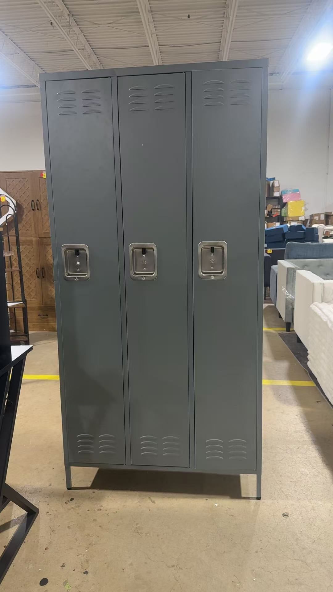 72" Tall Staff Locker with Shelves and Hooks Steel Sports Locker for Office Home School Gym Garage, Metal Locker Locking Storage Lockers for Employees