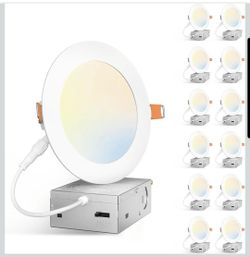 5 Inch LED Recessed Lights 12 Pack Canless Wafer Downlight 5CCT Dimmable Ceiling