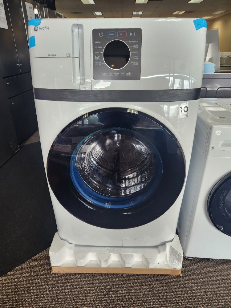 Profile 4.6 cu. ft. Smart UltraFast Electric Washer and Dryer Combo in White with Ventless Heat Pump Technology