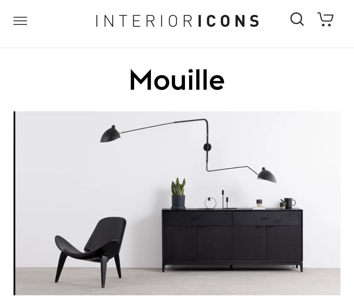 Serge Mouille Wall Light, Interior Icons, Black