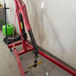 Engine hoist and engine stand and oil drum