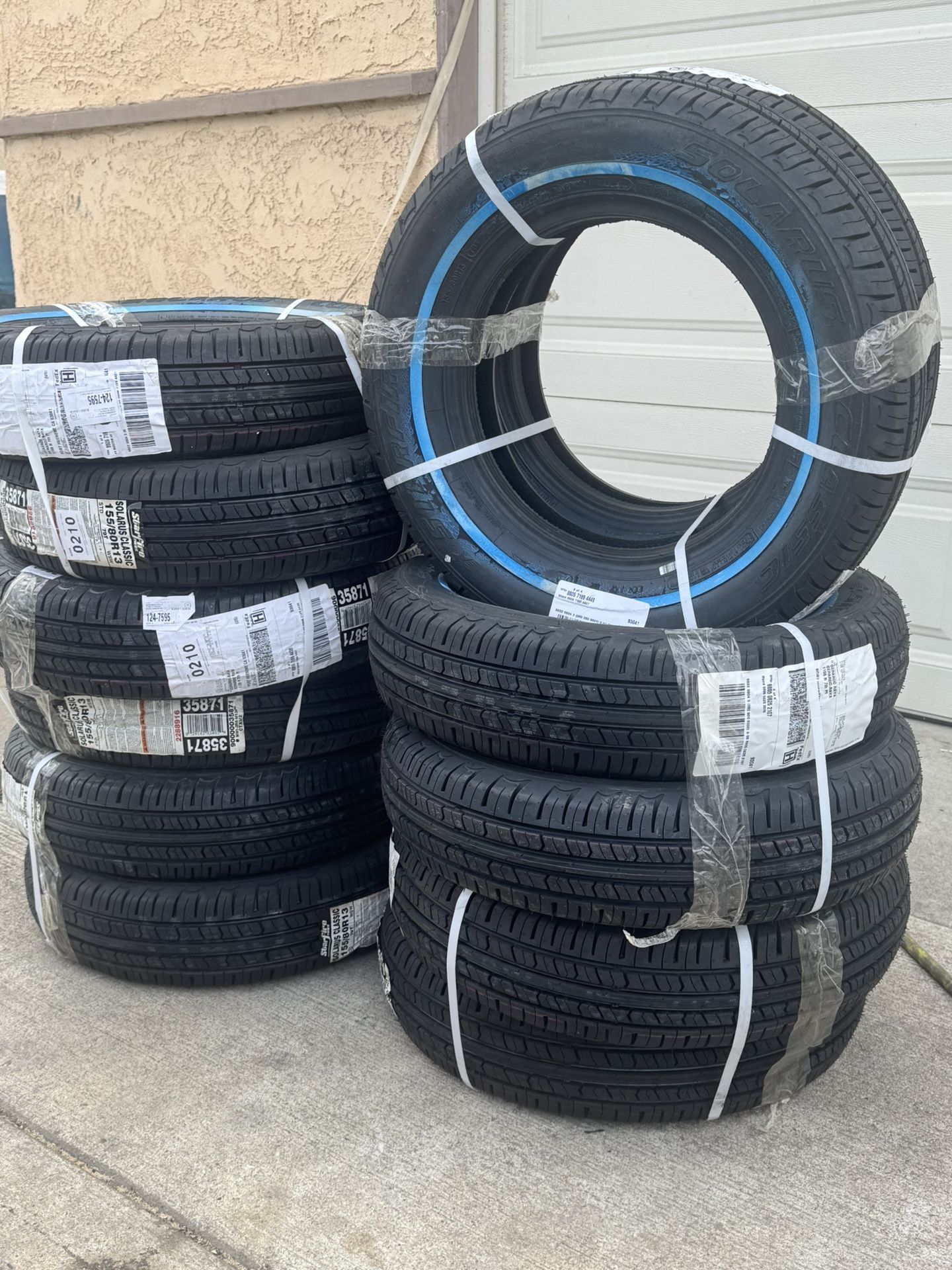 SET OF 4 Brand NEW 13 Inch White Wall TIRES 155/80/13