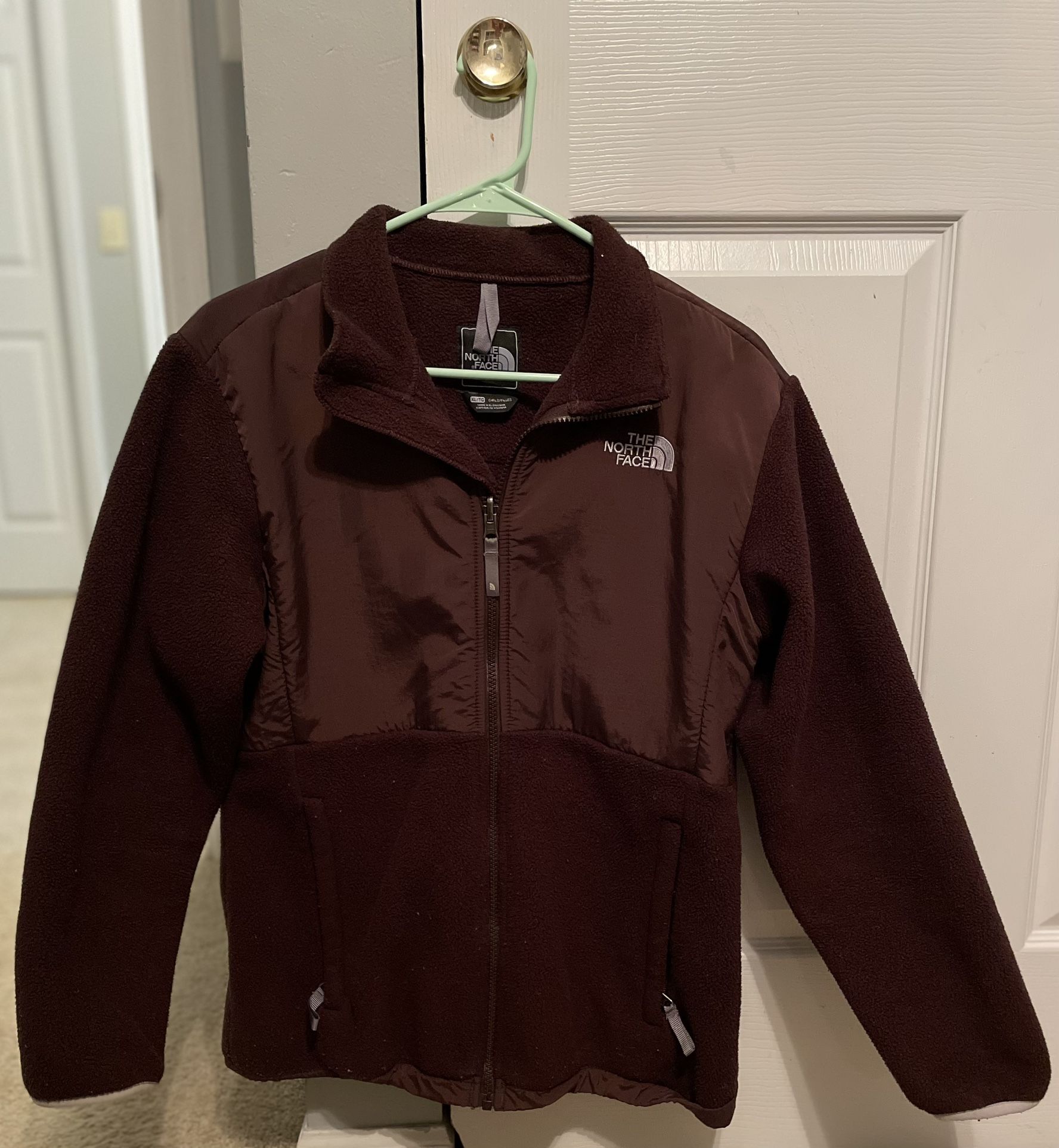 The North Face Girl’s XL Brown Fleece Jacket; Shell A: 100% Polyester and Shell B: 100% Nylon; Full Zip Jacket and Polartec Interior Lining for Warmth