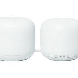 Google Nest Wifi (2nd Generation) Router and Add On Access Point Mesh Wi-Fi System (2-Pack, Snow)