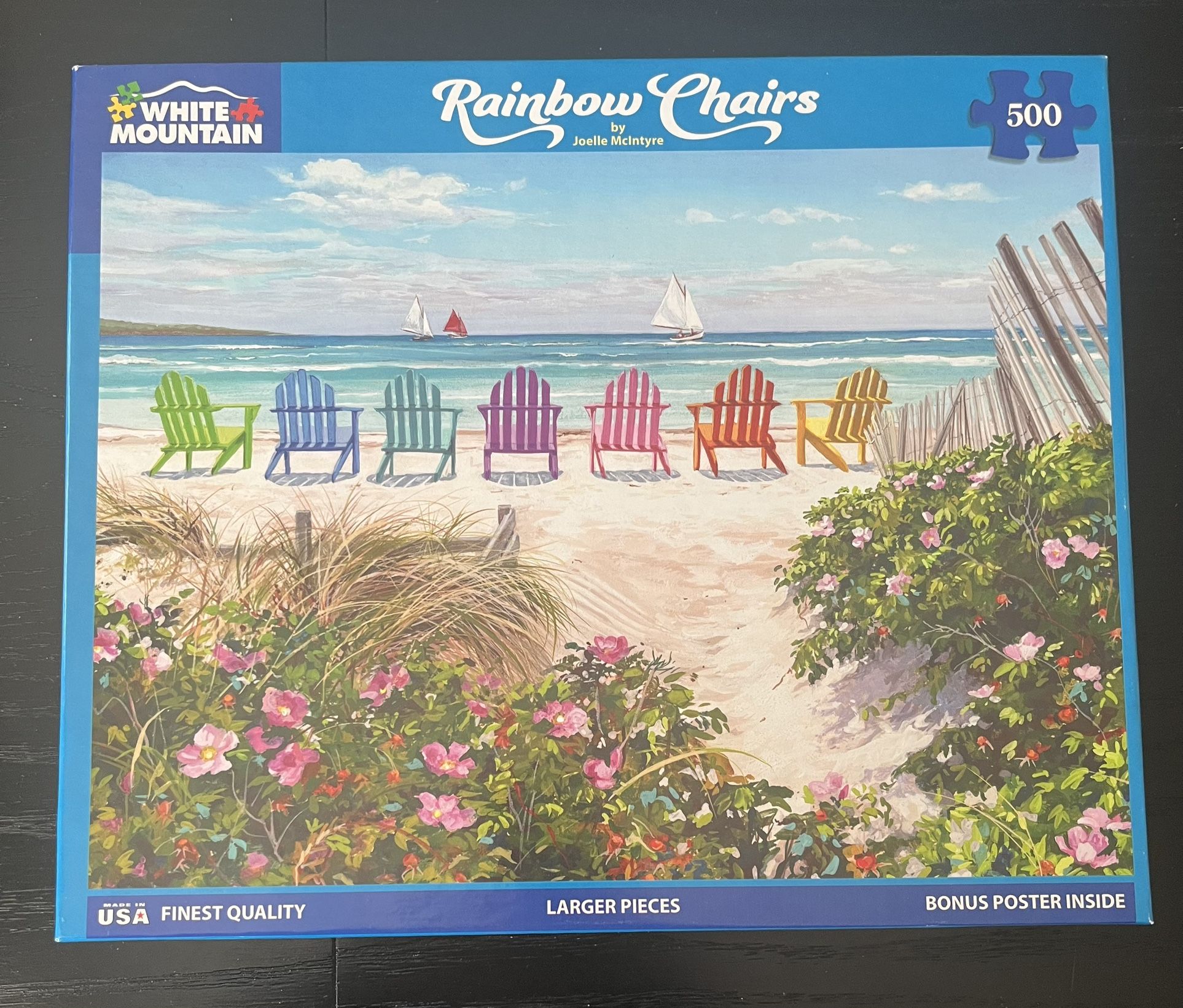 White Mountain Puzzles - Rainbow Chairs (500 pieces)
