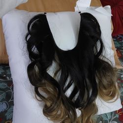 Cortina  De Pelo Cabello Humano Nunca Usado 15 Pulgadas