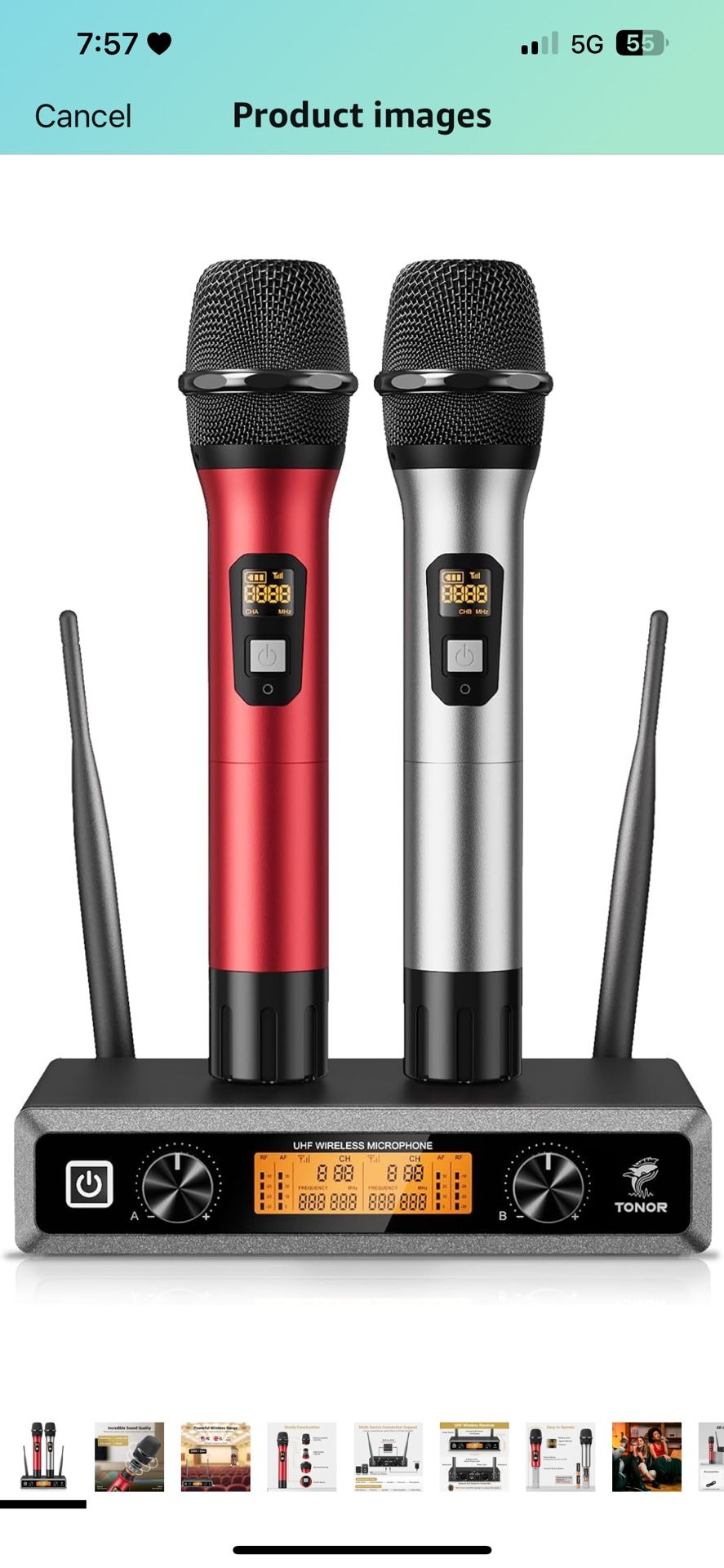 TONOR Wireless Microphone System, Professional Metal Cordless