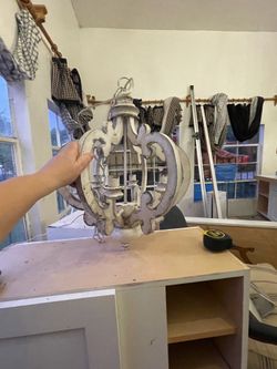 Wooden French country chandelier