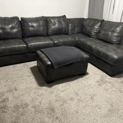 Leather Sectional With Ottoman 