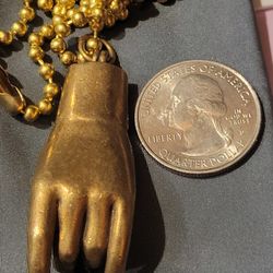 solid brass hand pendant necklace 