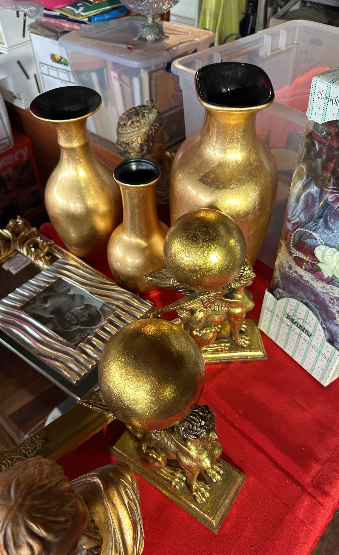 Gold Decor, Gold Meyrs Gold Everything Having AYard Sale Today