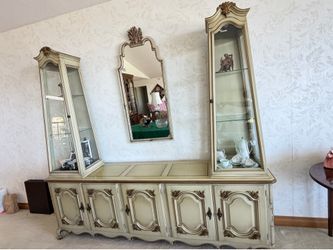 French Provincial style dining room china cabinet