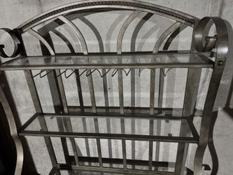 Bakers Rack With Glass 5 Pieces