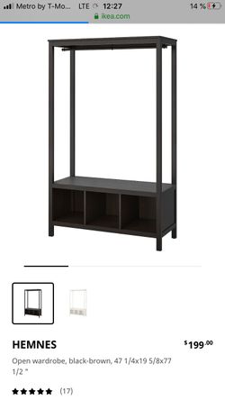 Hemnes open wardrobe new - does not fit in my new room