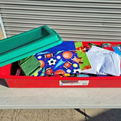 Massive Container 100+ Birthday Christmas Cards Gift Bags Color Tissue Money Holders Ect