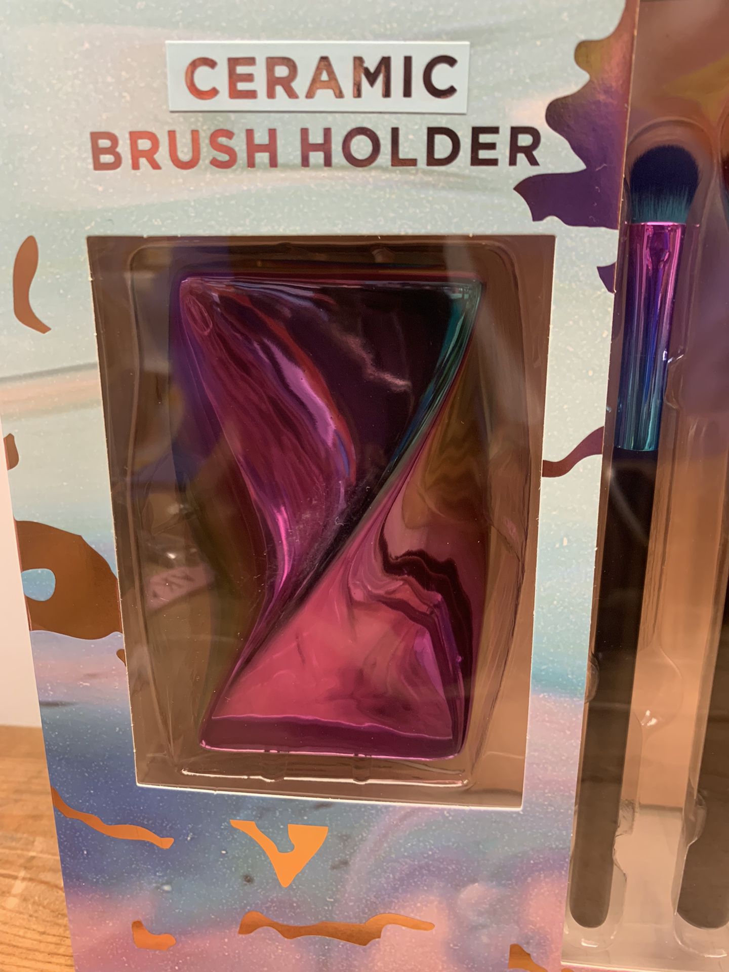 8pc Premium Makeup Brush Set W/ Ceramic Brush Holder 