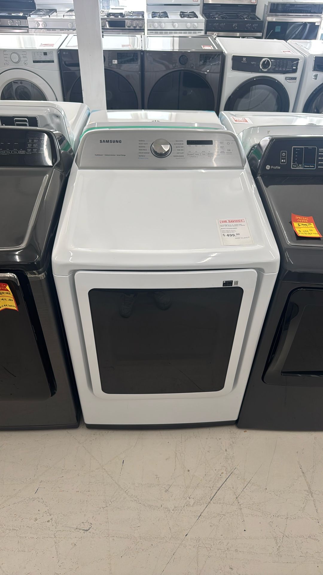 7.4 cu. ft. Vented Gas Dryer in White with Steam Sanitize+