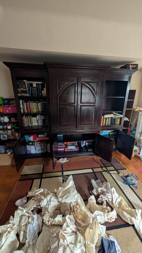 Cherry Wood Mahogany WALL UNIT Armoire